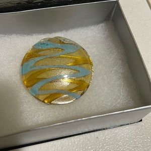 Glass pendant to attach to necklace. Hand crafted. Artist Unknown